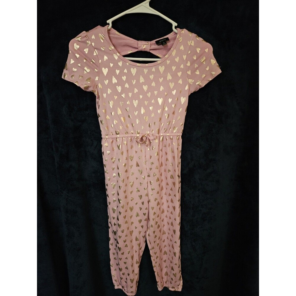 Girls Picapino Pink Stars Romper Jumper Jumpsuit Size 6X Pink White Dress Formal